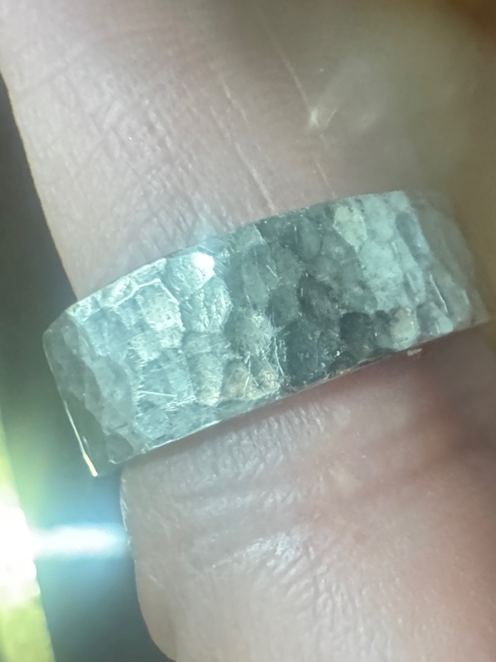 James Avery Silver Hammered Wide Band Ring